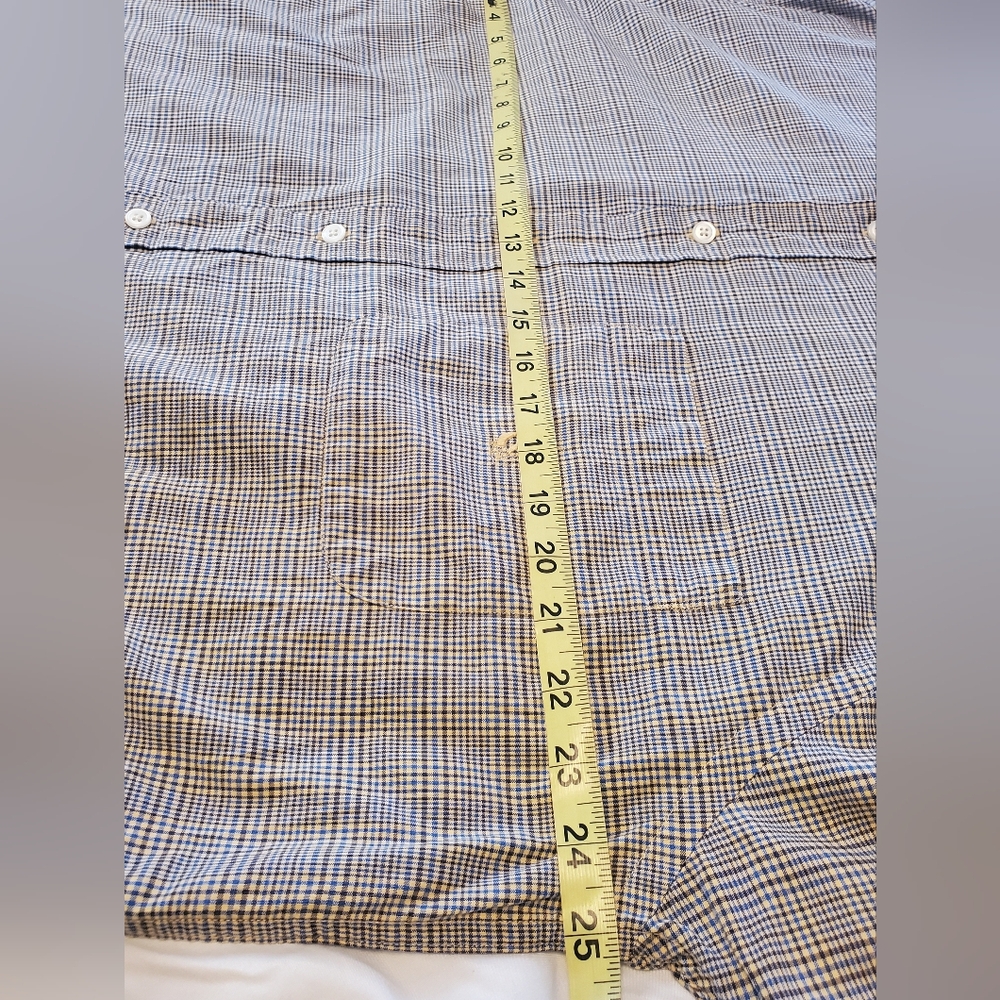 Nautica Men's Shirt Cotton button-up in a Blue And Brown check pattern Size L - Picture 4 of 7
